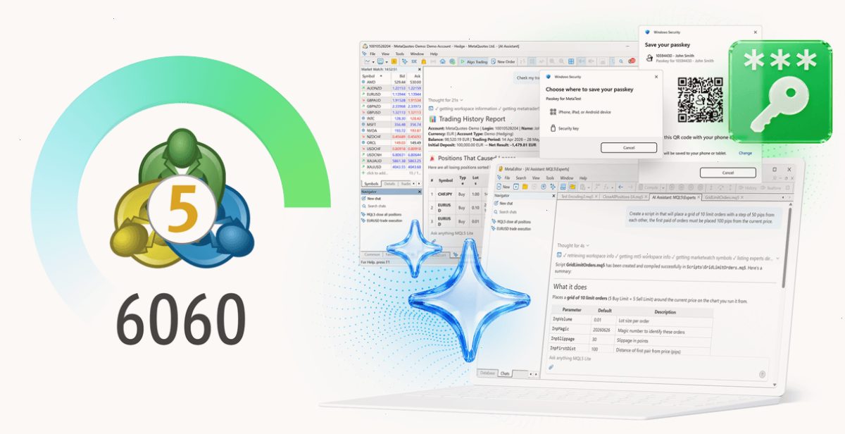 MetaTrader5_MT5官网_iOS安装入口：MetaTrader 5 Build 6060：AI 集成、Passkey 和 MetaEditor 中的代码管理改进（封面配图）